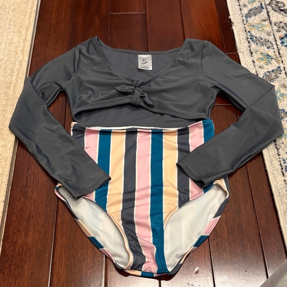 art class Other - art class Long-Sleeve One-Piece Swim with Multicolor Stripes